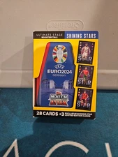 Topps Euro 2024 Match Attax Booster Tin – Shining Stars, 28 Cards + 3 Limited