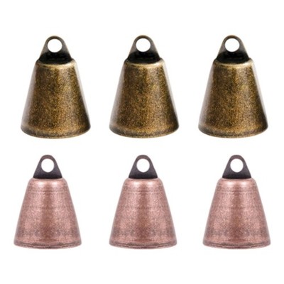 Pack Of 9 Old Iron Christmas Bells 5M Rope Permanent Metal Holiday Decorations