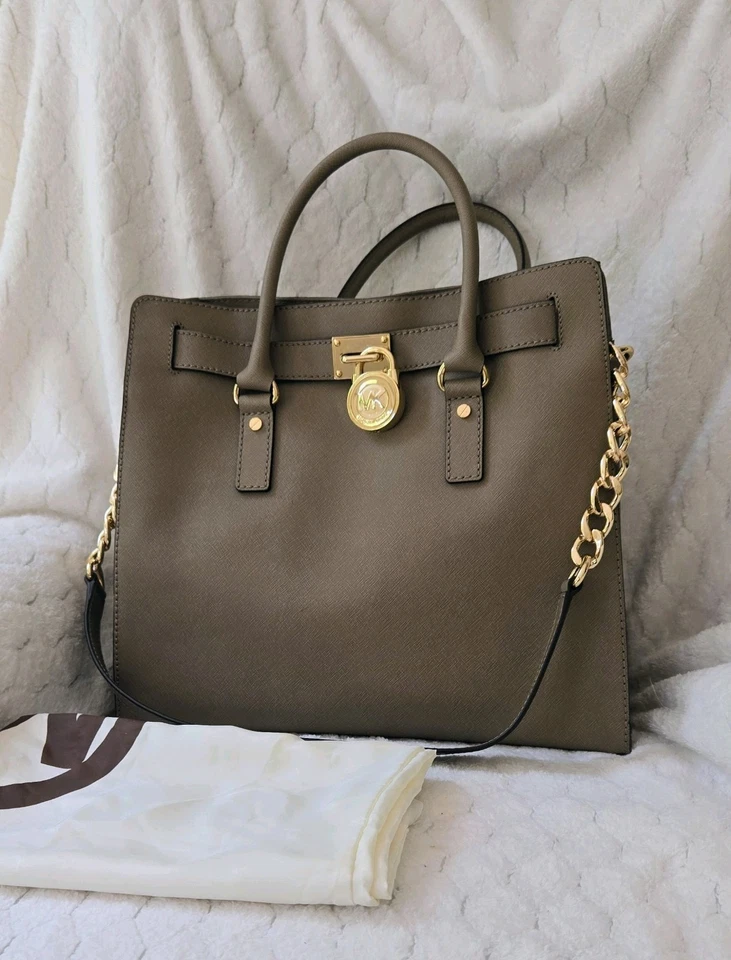 MICHAEL KORS HAMILTON SAFFIANO GRANDE TOTE Bolso Cartera Bolso de Mano Duna Oscura Foto 2 de 4