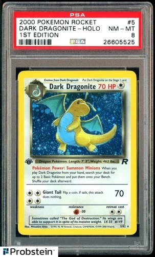 2000 Pokemon Rocket 1st Edition #5 Dark Dragonite Holo PSA 8 NM-MT