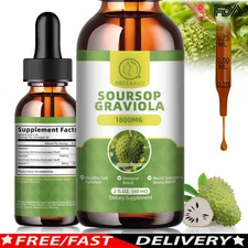 ORGANIC Graviola Soursop Leaf Extract liquid Drops Supports Immune Boost 60ml