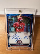 Elijah Green Bowman Chrome Blue Lunar Crater Refractor Auto /150 #CPA-EG