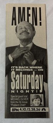#ad #ad 1990 NBC tv ad AMEN black where it belongs Sherman Hemsley Michael Oliver $7.99
