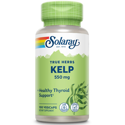 Solaray Kelp 550 mg with Folic Acid | Non-GMO | 100 VegCaps