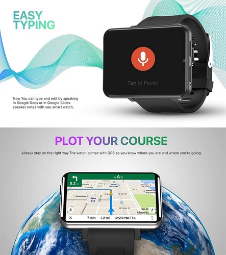 DM100 2.86" 4G LTE Smart Phone Appel Montre GPS WiFi 5MP Caméra BT Smartwatch L3S2 - Photo 12 sur 13