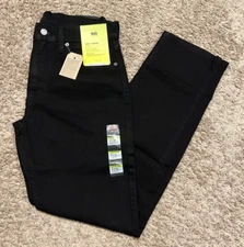 LEVI'S 502 REGULAR TAPER FIT WSTRETCH JEANS BLACK 31X32 RT$79.5 NWT 0001 B16