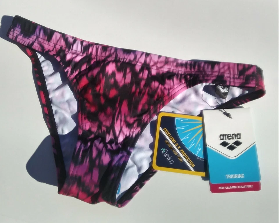 Arena Ombre Women's Size 28 Athletic Fit Training Bikini Bottoms Pink Multicolor - Image 4 of 4