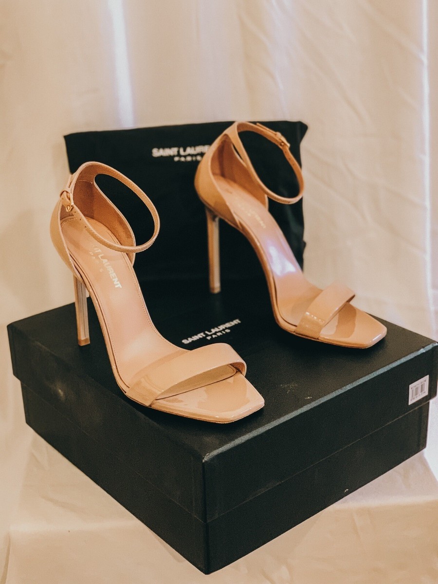 saint laurent amber patent leather sandals
