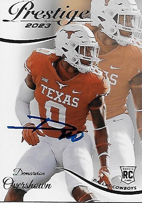 2023 TEXAS LONGHORNS DEMARVION OVERSHOWN DALLAS COWBOYS PRESTIGE AUTO