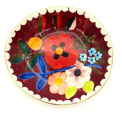 Anthropologie Francesca Kaye Floral Atelier Dessert Plate Gold Garden Luxury New