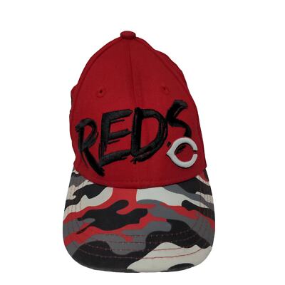 New Era Boys Cincinnati Reds Camo Red Snapback Hat Size Child Embroidered  Logo