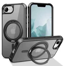 Magnetic Case for iPhone 16e with 360° Rotatable Ring Stand Mag-Safe Slim Cover