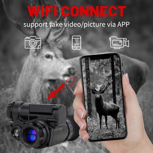NVG10 Night Vision Goggles 940nm IR Green Tactical WiFi Binocular+Helmet Bracket - Picture 5 of 8