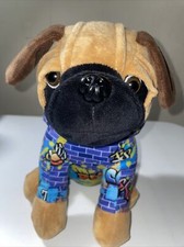 10  Adorable Stuffed Pug Brown Ears NWOT