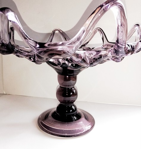 Coupe en Verre de Murano Violet Tressé 44 cm et 4 kg style Barovier - 第 16/24 張圖片