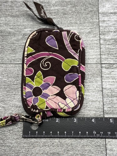 Vera Bradley Purple Punch Floral ID Quilted Purse Wristlet Zip Around Preowned - Picture 7 of 8