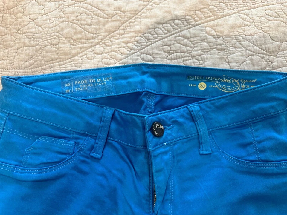 Classic Skinny Fade to Blue Jeans - Size 28 - Color: Bright Blue - Image 3 of 4