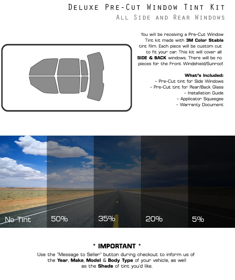 Película de vidrio tinte ventana precortada estable color 3M para Cadillac Deville 1994-1999 Foto 3 de 4