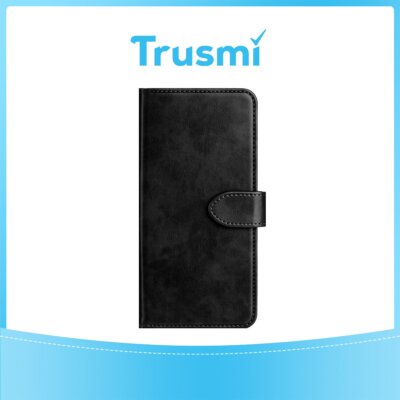 TRUSMI iPhone 11 Cowhide Leather Wallet Case with Card Slot Black