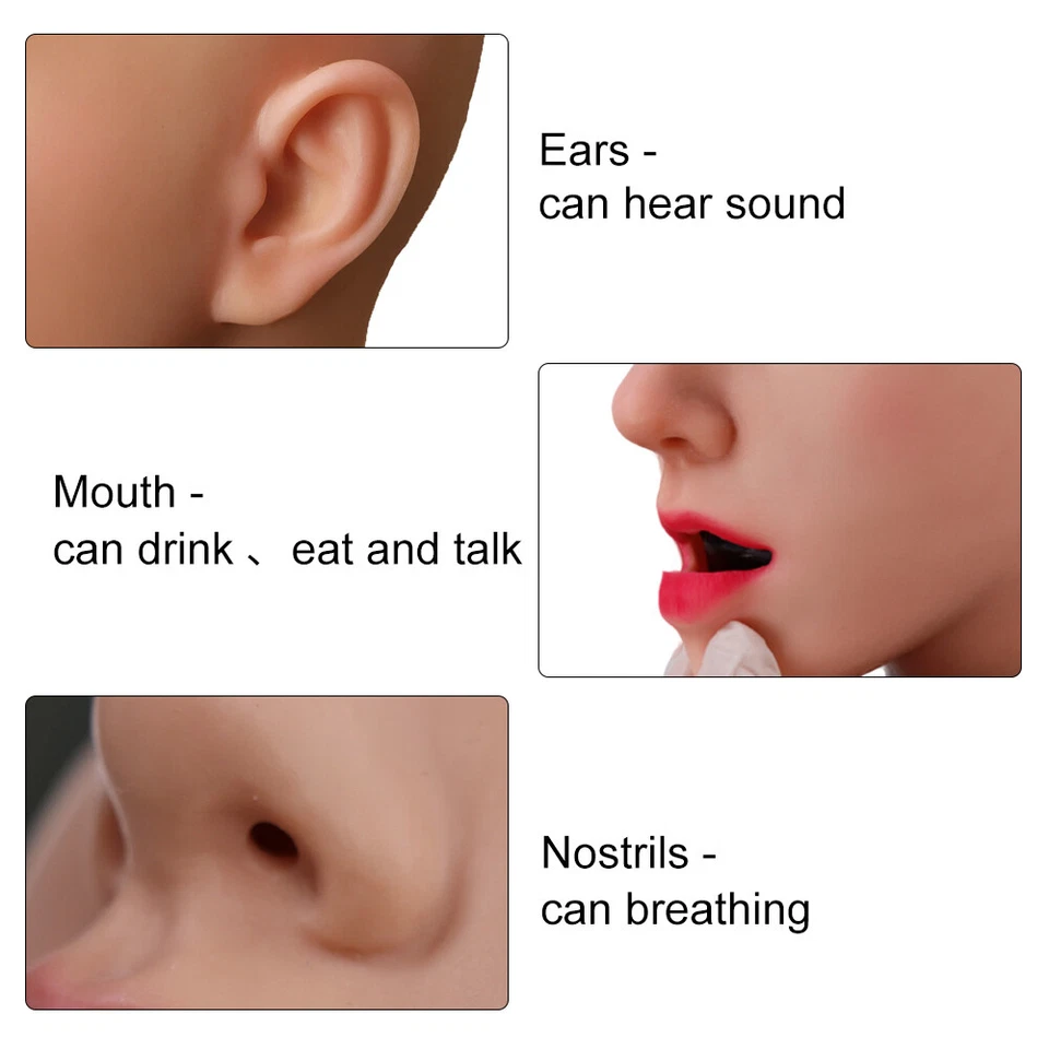 Realistic Female Silicone Head Mask fake Beauty Face for Disguise Crossdresser - Bild 4 von 4