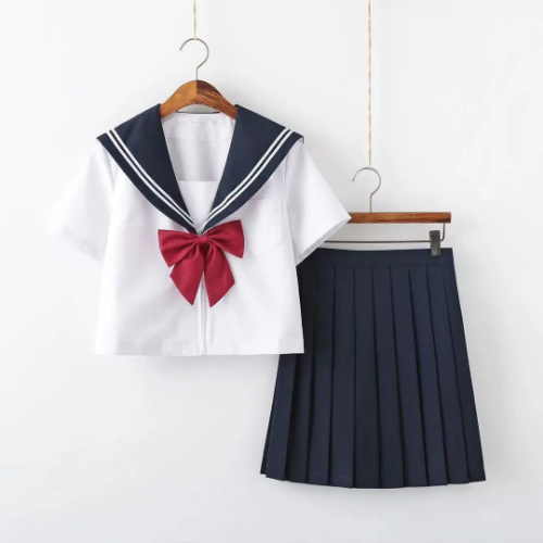 Costume scuola ragazza divise marinaio sexy blu navy JK tuta marinaio blusa gonna plissettata - Foto 10 di 29