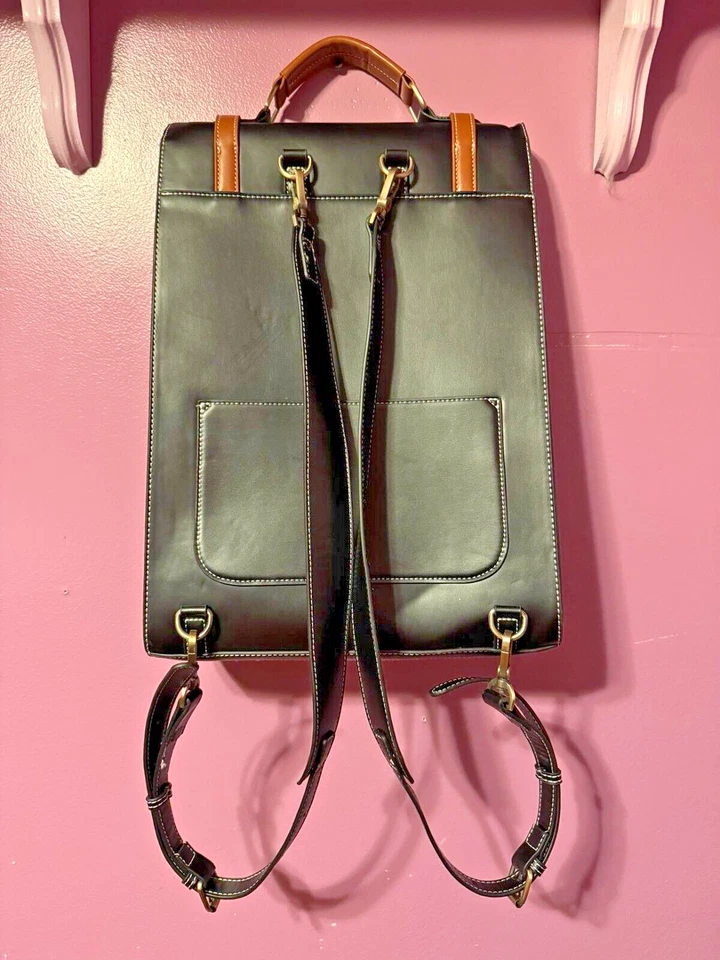 ECOSUSI Vintage-Style PU Leather Backpack for Laptop 15.6 inches Unisex - Image 2 of 2