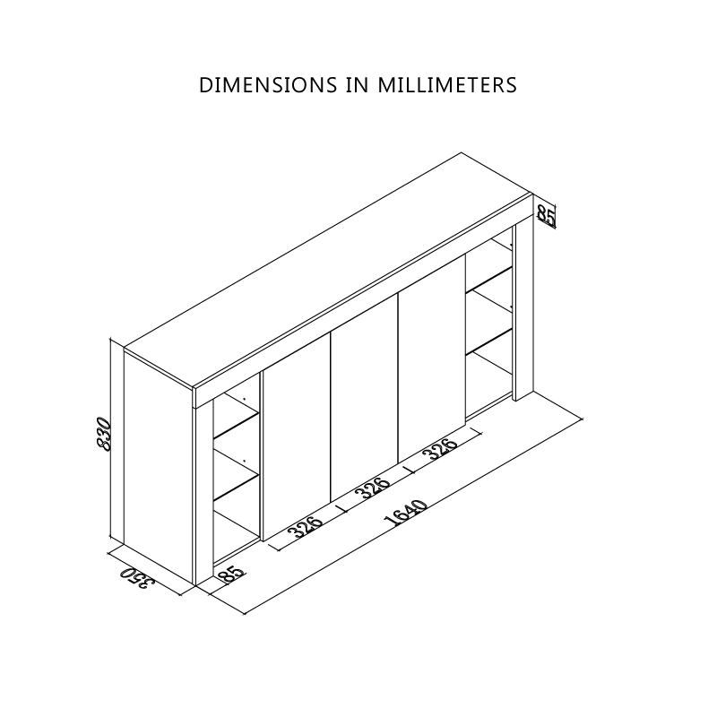Sideboard TV Unit Display Cupboard TV Stand Living Room With