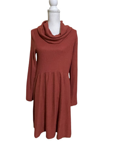 Large Rust Turtleneck Knit Dress NWT 
