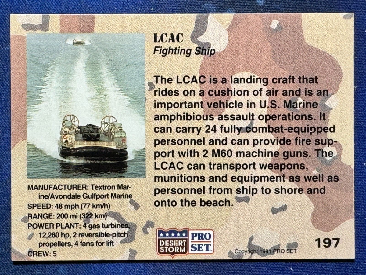 1991 Desert Storm Pro Set Military Asset Fighting Ship #197 LCAC