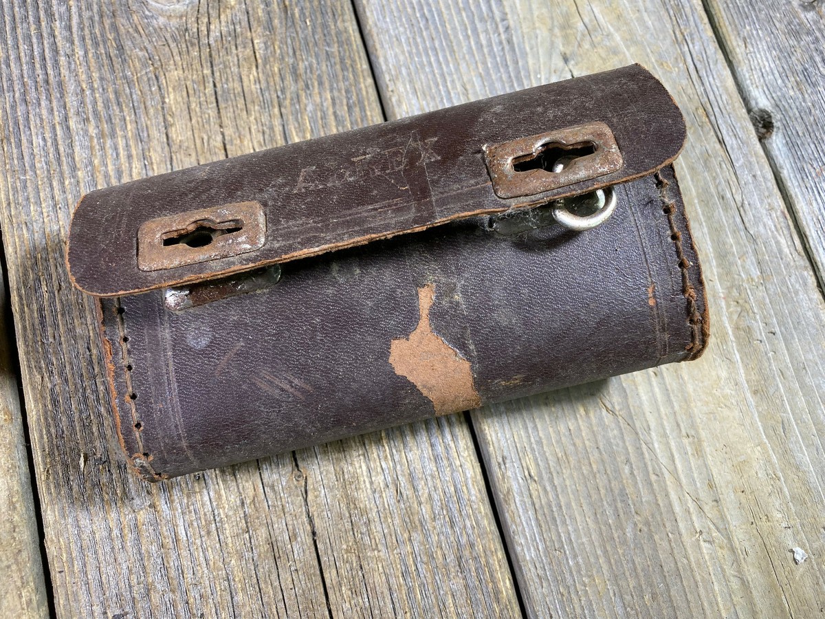 VINTAGE ANTIQUE BIKE BICYCLE SADDLE BAG ARLEX TOOL BAG LEATHER