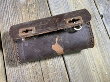 VINTAGE ANTIQUE BIKE BICYCLE SADDLE BAG ARLEX TOOL BAG LEATHER TOOL POUCH SEAT