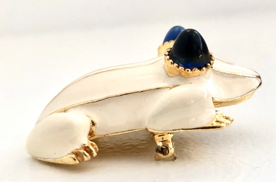 Kenneth Jay Lane KJL брошь ART DECO стиль заколка меха зажим эмаль лягушка бежевый gyuhj - Изображение 2 из 4