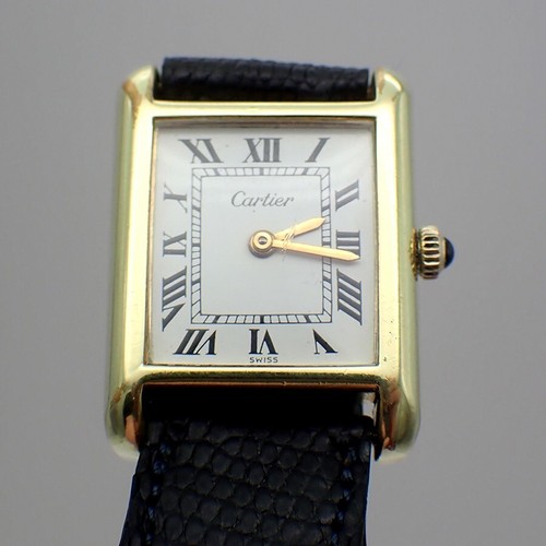 Cartier Tank Watch Gold Electroplated Case Manual Wind Movement - Picture 2 of 5