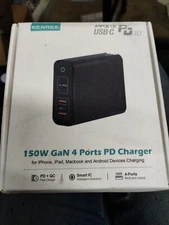 SEALED Kenree Black USB-C Fast Charging 150W Gan 4 Ports PD Wall Charger