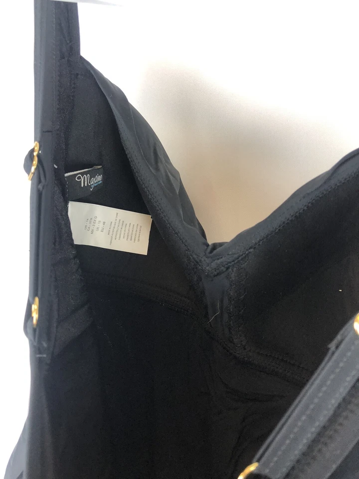 Traje de baño Maxine Of Hollywood para mujer negro con frente torcido de una pieza talla 14 Foto 3 de 4