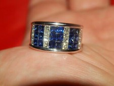 3 Ct Princess Cut Simulated Sapphire Wedding Engagement Ring 925 Sterling Silver