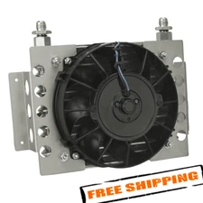 Derale 13950 15 Row Atomic Cool Plate & Fin Remote Transmission Cooler Kit, -6AN