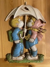 Vintage Made in USA Boy/Girl Molded Plastic Wall Hanger