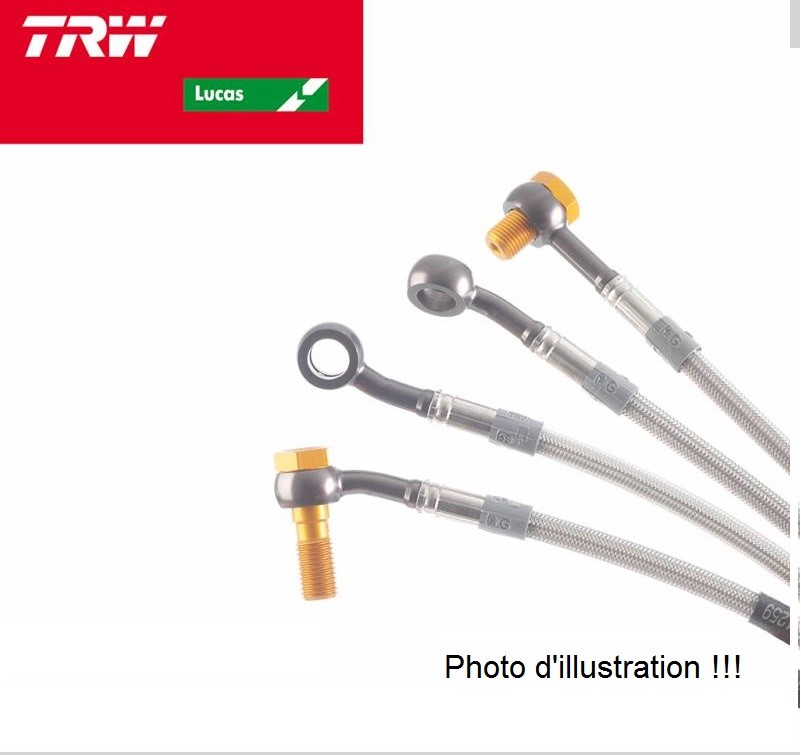 Durite de frein arrière acier Honda CBR 600 F 87-88 TRW MCH113H1 connecteur argent