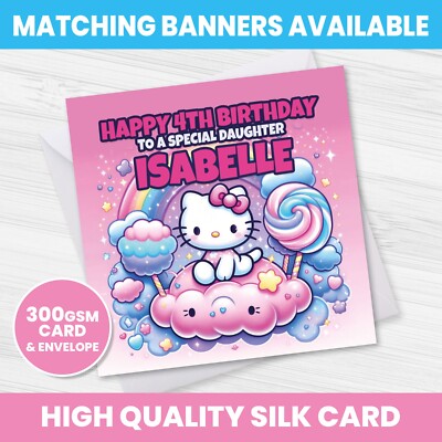 PERSONALISIERTE HELLO KITTY GEBURTSTAGSKARTE BELIEBIGER NAME ALTER BEZIEHUNG ANLASS