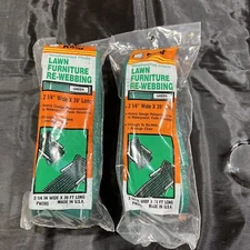 Set Of 2 FrostKing GREEN 39 ‘ Lawn Furniture Outdoor Chair Webbing  2.25" NEW