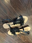 Women's Klub Nico Black Sandals Flats SIZE 9 String Suede Adjustable Open Toe — photo 3