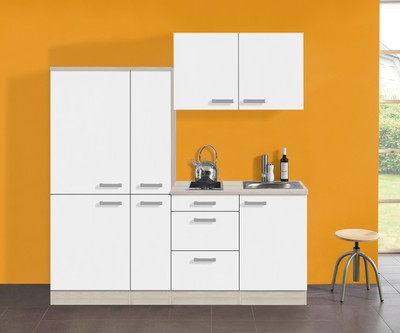 Singleküche mit Kühlschrank Mini Küchenzeile mit ...