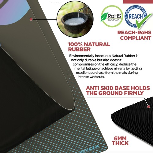 Yoga Mat Thick by RDX, Exercise Mat, Workout Mat, Fitness Mat, Pilates, 6MM - Picture 12 of 98