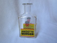 Rare Berger Anisette Water Carafe Pitcher Glass With Advertising Both Sides