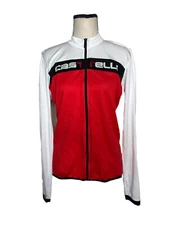 Castelli Cycling Jersey Long Sleeve Full Zip Mock Neck Polyester Women's Large