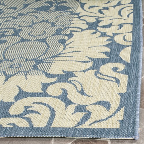 SAFAVIEH Outdoor CY2727-3103 Courtyard Blue / Natural Rug - Picture 8 of 27
