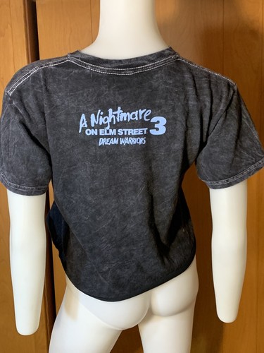 Neu Vintage Style Nightmare On Elm Street 3 Freddy Krueger Crop Top T-Shirt XS - Bild 3 von 3