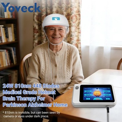 24W 810nm Infrared Light Therapy Helmet 448 Diodes for Depression Anxiety Home
