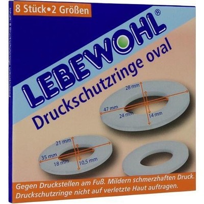 LEBEWOHL Druckschutzringe oval, 8 St PZN 00620398